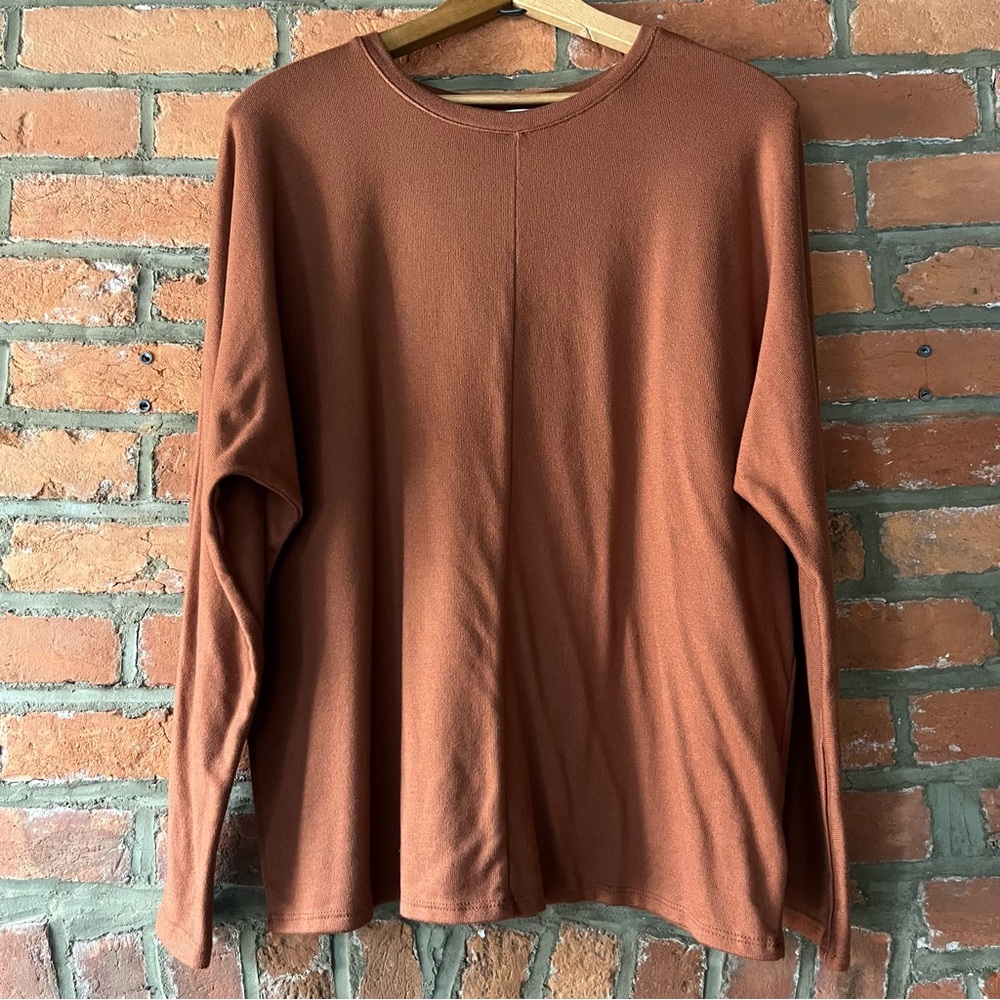 Time and Tru Copper Long Sleeve Dolman Top, size M